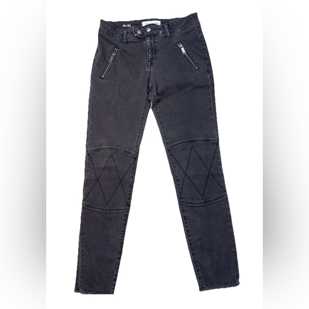 DL1961 Women's Instasculpt Cropped Moto Jeans Dark Gray Size 25 NWOT